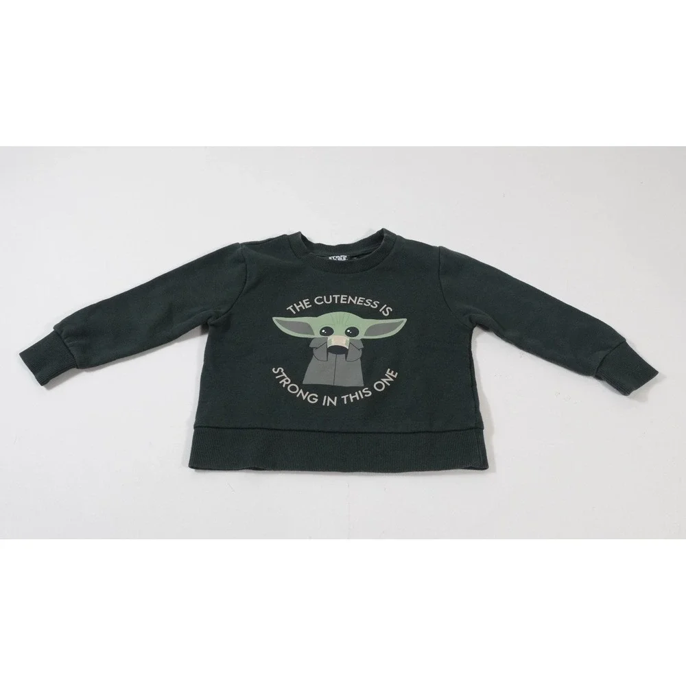 Star Wars Sweatshirt Unisex 18M Green Baby Yoda Grogu Graphic Pullover Fleece‎
